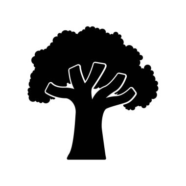 ağaç bitki siluet izole simgesi