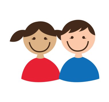 sevimli küçük çift izole simgesi