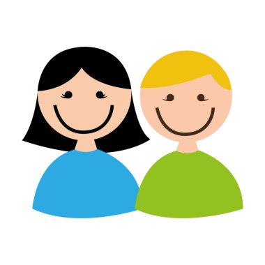 sevimli küçük çift izole simgesi