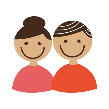 sevimli küçük çift izole simgesi