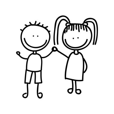 sevimli küçük çift izole simgesi