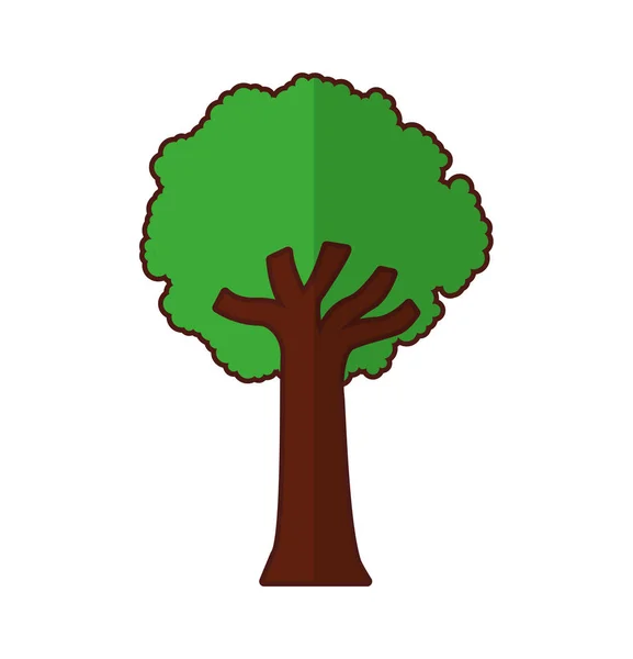 Ikon terisolasi dari siluet tanaman pohon - Stok Vektor