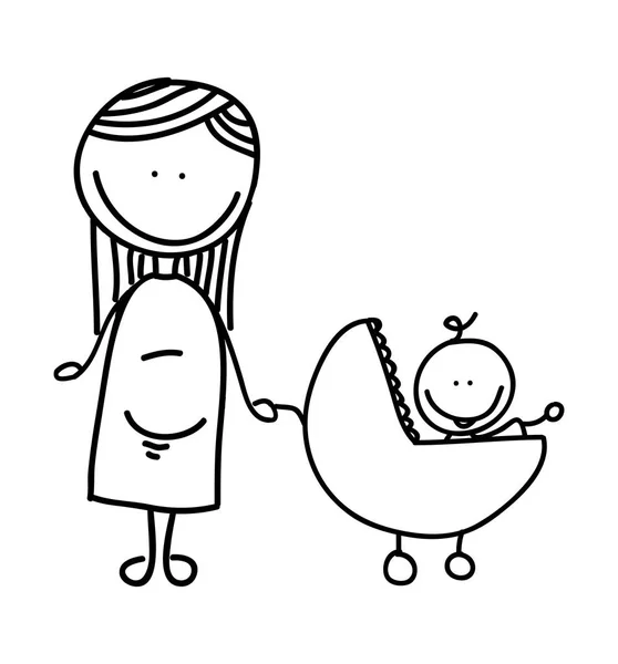 怀孕的母亲性格孤立的图标 — 图库矢量图片
