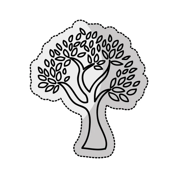 Tree plant silhouette isolated icon — Stock Vector