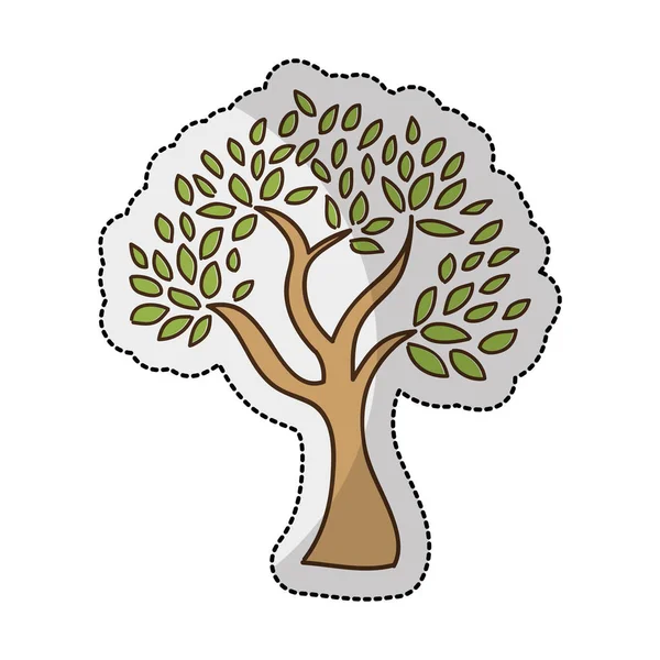 Ikon terisolasi dari siluet tanaman pohon - Stok Vektor