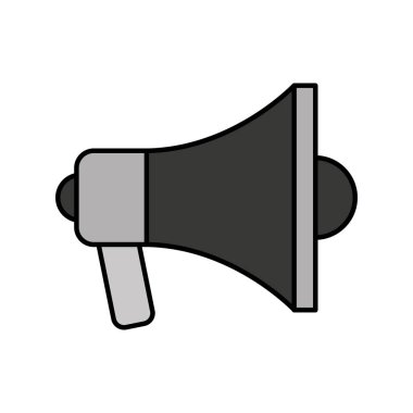 Megafon düz satırı simgesi