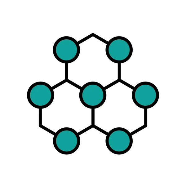 Geïsoleerde pictogram voor een molecuul-structuur — Stockvector