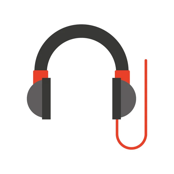 Fone de ouvido ícone dispositivo de áudio isolado — Vetor de Stock