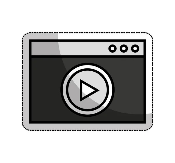 Reproductor de vídeo icono aislado — Vector de stock