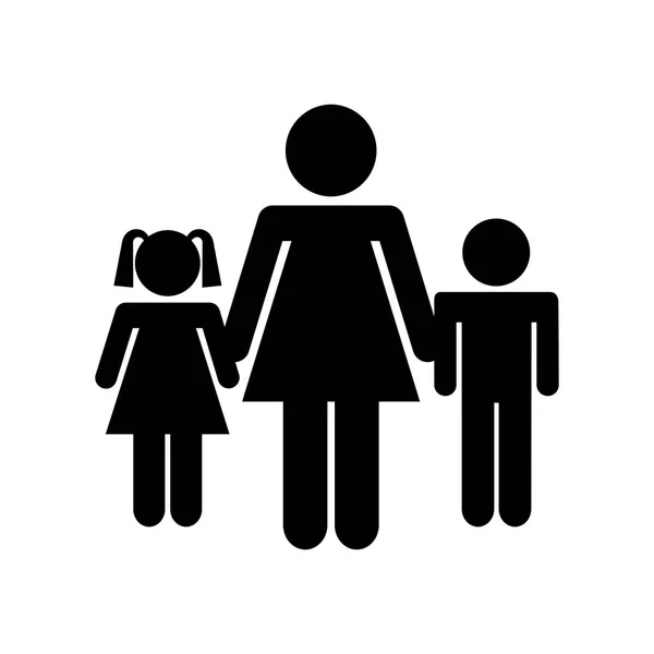 Família pais silhueta ícone isolado —  Vetores de Stock
