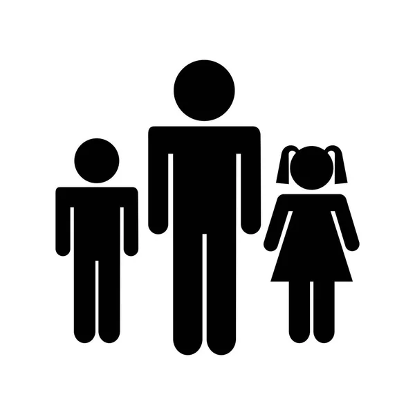 Сімейні батьки силует ізольовані значок — стоковий вектор