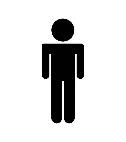 Homme silhouette icône isolée — Image vectorielle