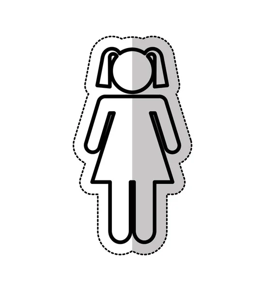 Женщина силуэт изолированный значок — стоковый вектор