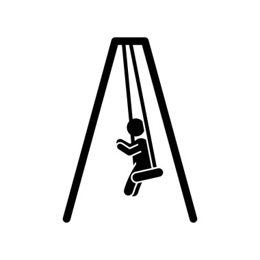 izole siluet simge oynayan çocuk