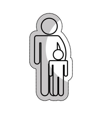 aile anne siluet izole simgesi