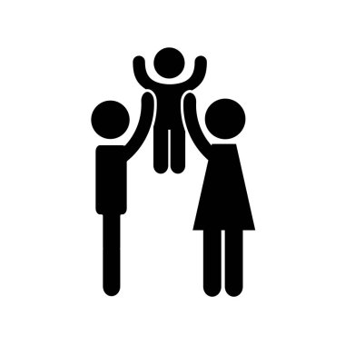 aile anne siluet izole simgesi