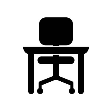 ofis sandalye izole simgesi