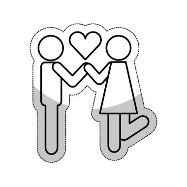 Çift siluet izole simgesi