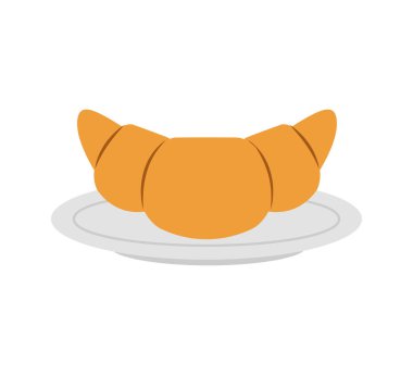 kruvasan ekmek izole simgesi