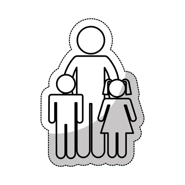 Családi szülők silhouette elszigetelt ikon — Stock Vector