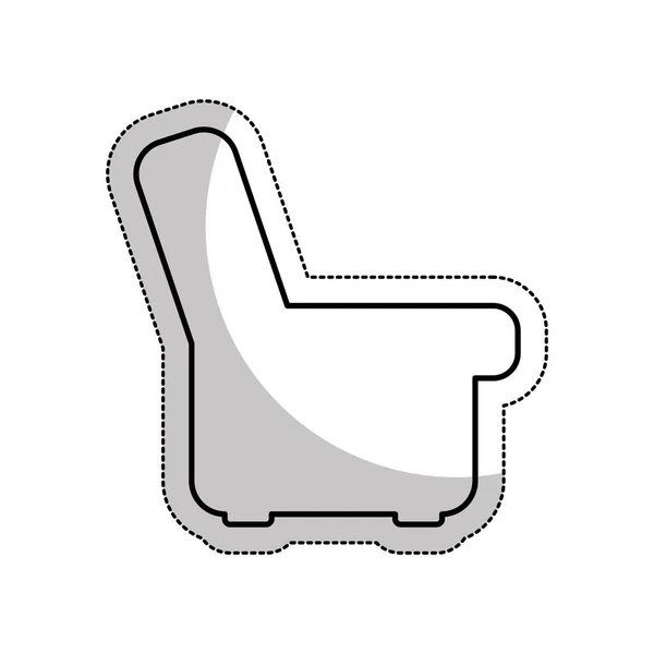 Silhueta sofá ícone isolado — Vetor de Stock