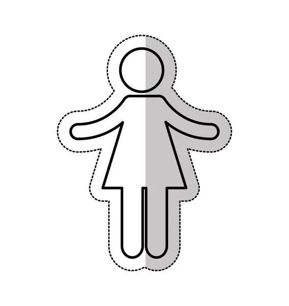 Kvinna siluett isolerade ikonen — Stock vektor