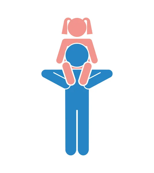 Familie ouders silhouet geïsoleerde pictogram — Stockvector