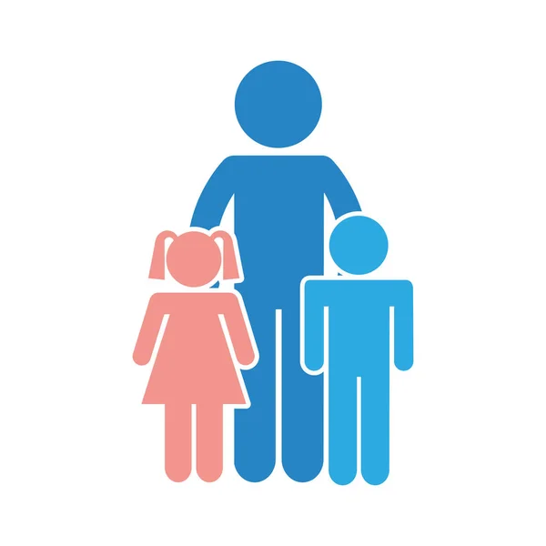 Famille parents silhouette isolé icône — Image vectorielle