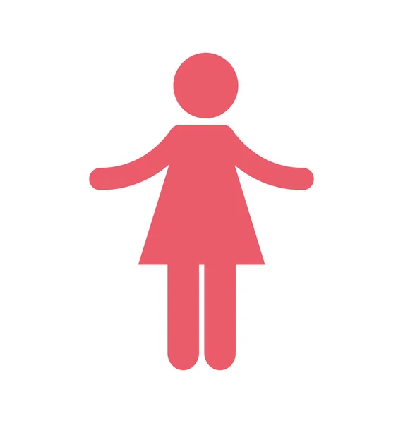 Geïsoleerde pictogram van silhouet van de vrouw — Stockvector