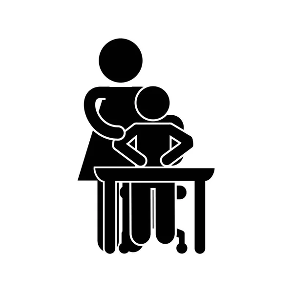 Famille parents silhouette isolé icône — Image vectorielle