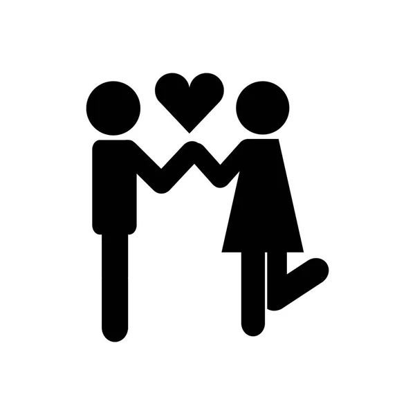 Couple silhouette isolated icon — Stock Vector