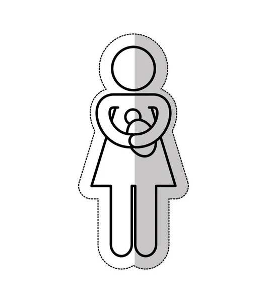 Family parents silhouette isolated icon — Stock Vector