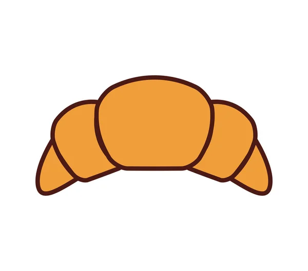 Pan de croissant icono aislado — Vector de stock