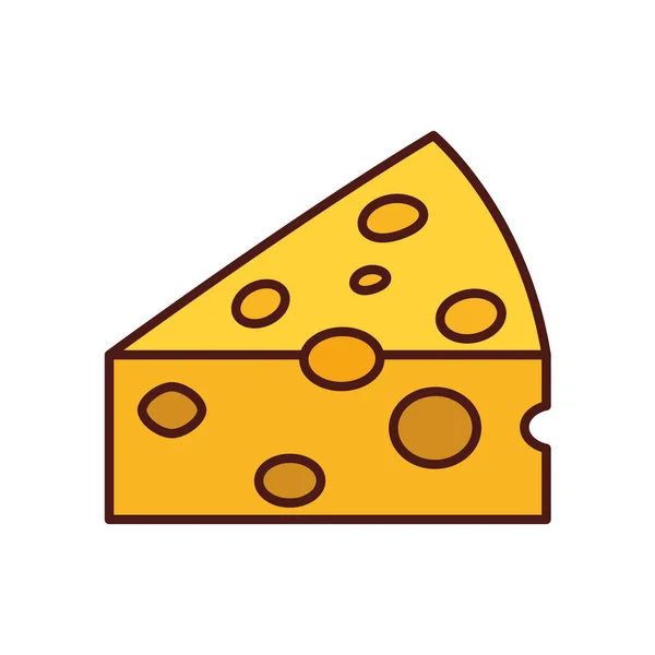 Pedazo de queso icono aislado — Archivo Imágenes Vectoriales