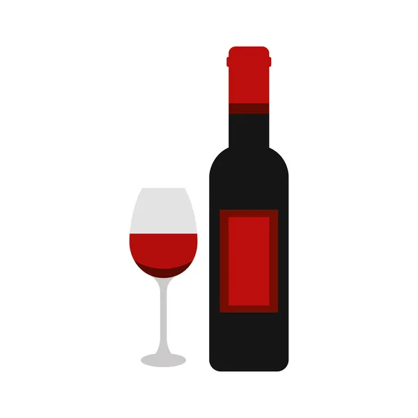 Garrafa de vinho beber ícone isolado — Vetor de Stock