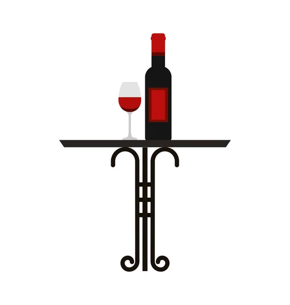 Вино бутылка напиток изолированный значок — стоковый вектор