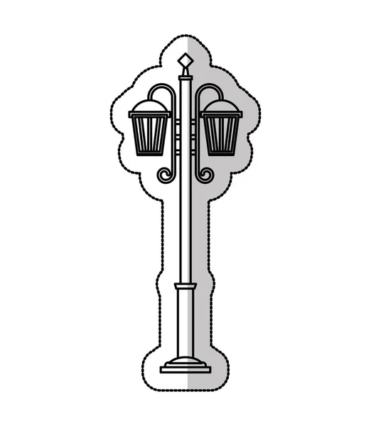 Lanterne classique parc isolé icône — Image vectorielle