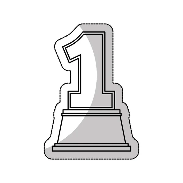 Trofeo número uno icono de premio aislado — Vector de stock