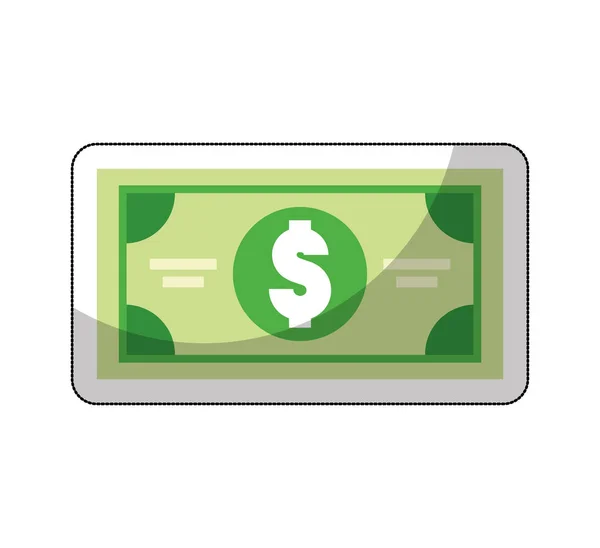 Bill dollar isolated icon — Stock Vector