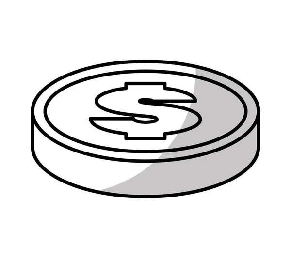 Ikona na białym tle pieniądze monety — Wektor stockowy