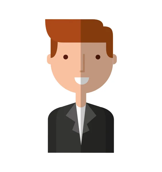 Businessman character isolated icon — Stock Vector