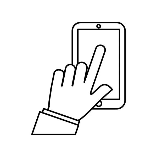 Smartphone technologie lijn pictogram — Stockvector