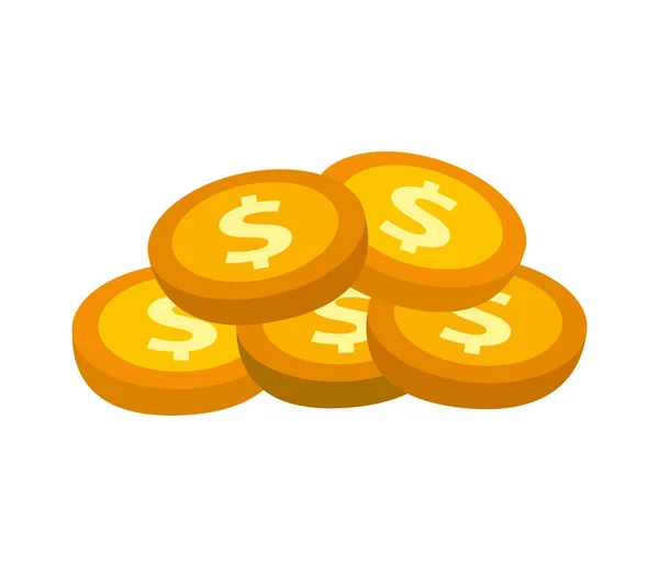 Moneda dinero aislado icono — Vector de stock