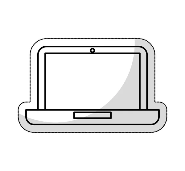 Laptop computer isolated icon — Stock Vector