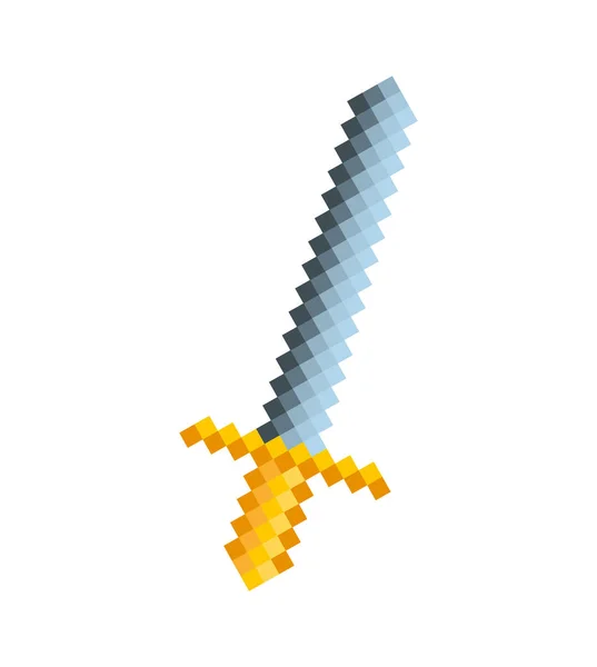 Sword game pixelated icon — Stock Vector