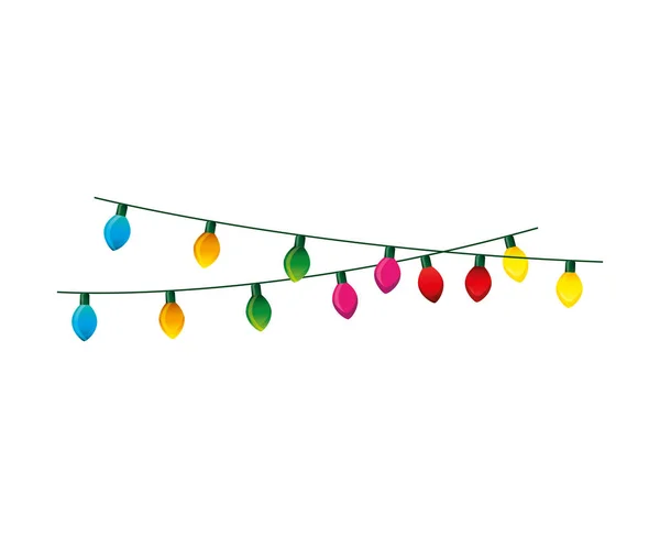 Christmas lights decorative icon — Stock Vector