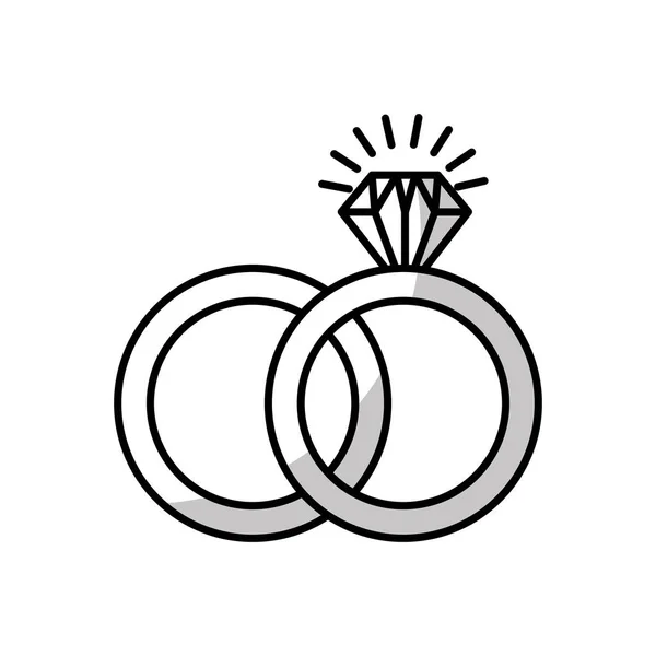 Snubní prsten izolované ikona — Stockový vektor