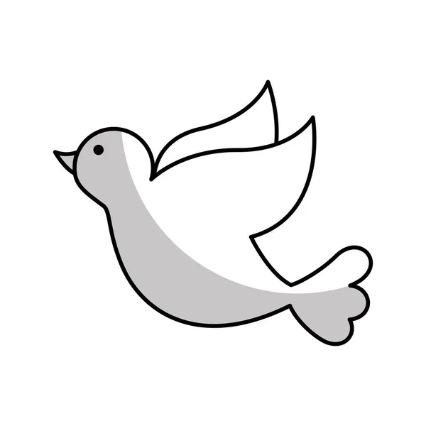 Cute dove fly isolated icon — Stock Vector