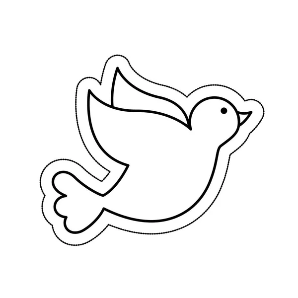 Cute dove fly isolated icon — Stock Vector