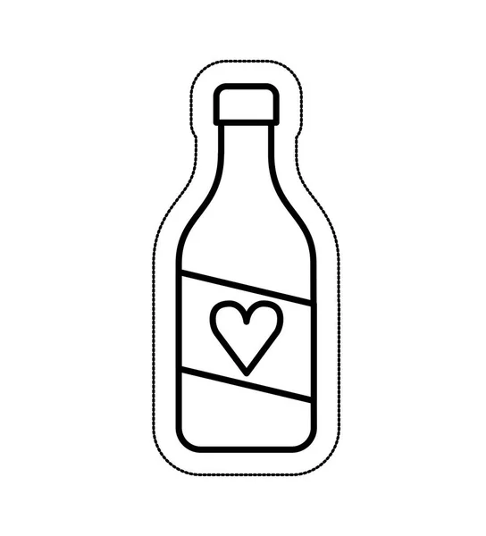 Bottiglia di vino icona isolata — Vettoriale Stock